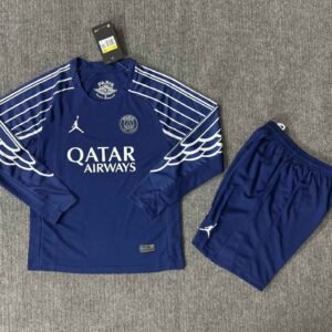 PSG Soccer Jersey Fourth Away Kids Kit Long Sleeve Jersey+Short 2024/25