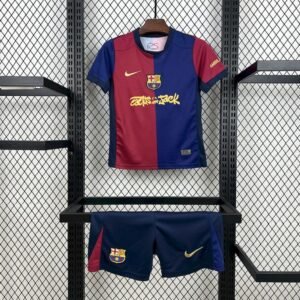 Barcelona Home x Travis Scott Soccer Kids Kit Jersey+Shorts 2024/25