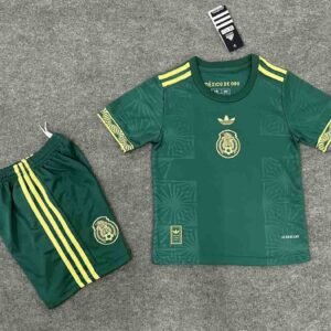 Mexico Green Special Soccer Jersey Kids Kit Jersey+Shorts 2025