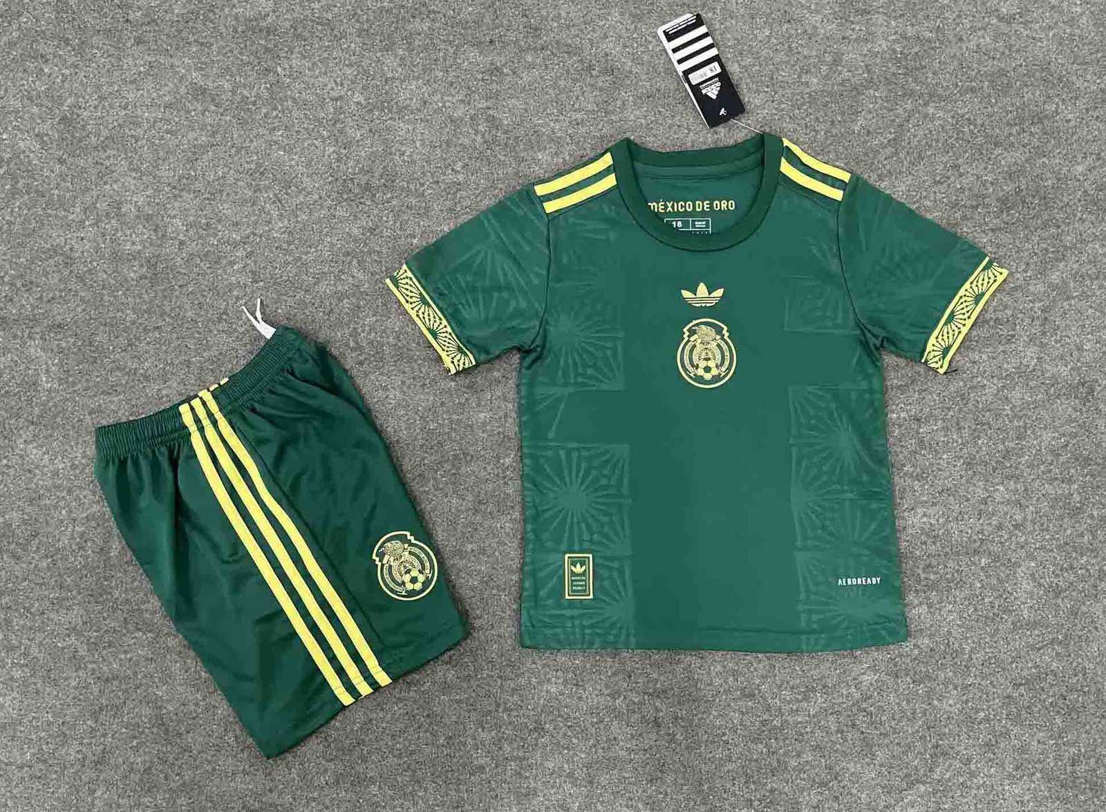 Mexico Green Special Soccer Jersey Kids Kit Jersey+Shorts 2025