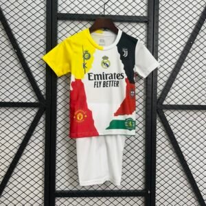 Cristiano Ronaldo Commemorative Edition Kids Kit Jersey+Shorts 2025/26 - All Club Mix