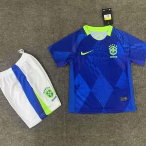 Brazil Away Soccer Uniform Kids Kit Jersey+Shorts 2025