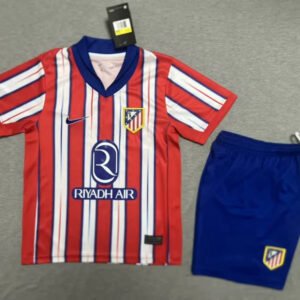 Atletico Madrid Soccer Jersey Home Kids Kit Jersey+Shorts 2024/25