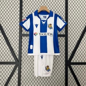 Real Sociedad Soccer Jersey Home Kids Kit Jersey+Shorts 2024/25
