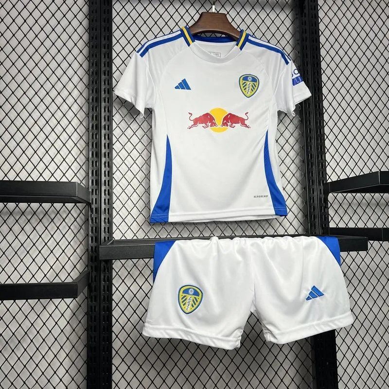 Leeds United Football Jersey Home Kids Kit Jersey+Shorts 2024/25 - Image 4