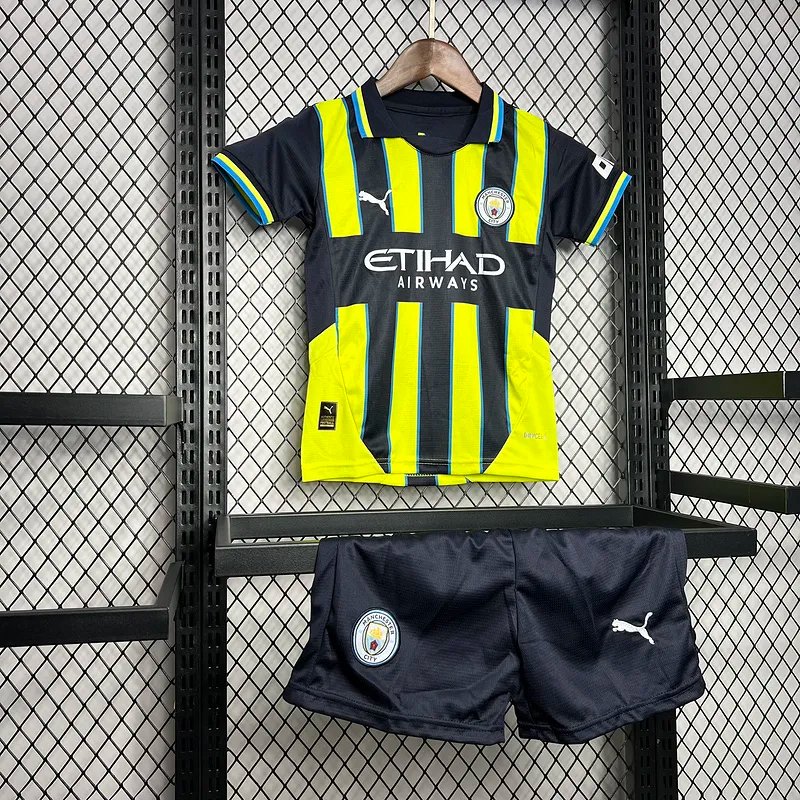 Manchester City Away Kids Kit Jersey+Shorts 2024/25 - Image 4