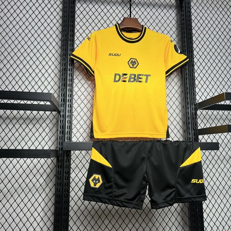 Wolves Football Jersey Home Kids Kit Jersey+Shorts 2024/25 - Image 4