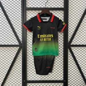 AC Milan Soccer Jersey Fourth Away Kids Kit Jersey+Shorts 2024/25