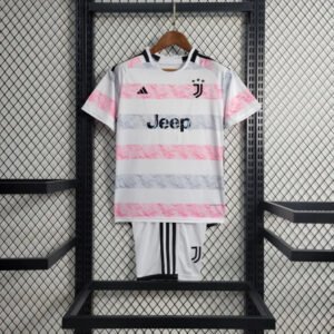 Juventus Soccer Jersey Away Kids Kit Jersey+Shorts 2023/24