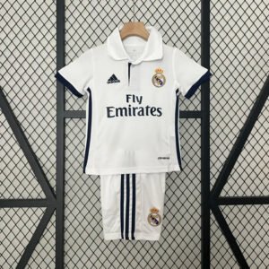 Real Madrid Retro Jersey Home Kids Kit Jersey+Shorts 2016/17