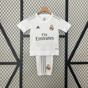 Real Madrid Retro Jersey Home Kids Kit Jersey+Shorts 2015/16