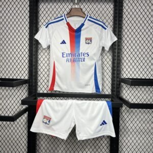 Olympique Lyonnais Football Jersey Home Kids Kit Jerseys+Shorts 2024/25