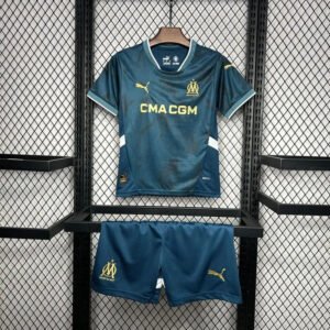 Marseille Soccer Jersey Away Kids Kit Jerseys+Shorts 2024/25