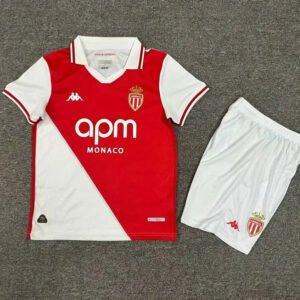 AS Monaco Soccer Jersey Home Kids kit Jerseys+Shorts 2024/25