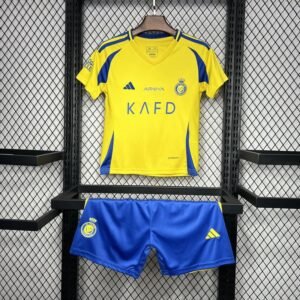 Al Nassr Soccer Jersey Home Kids Kit Jersey+Shorts 2024/25