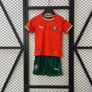 Portugal Home Football Uniform Kids Kit Jersey+Shorts 2025