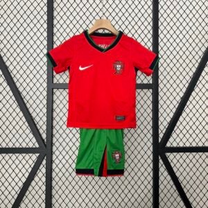 Portugal Home Football Uniform Kids Kit Jersey+Shorts EURO 2024