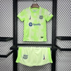 Barcelona Soccer Jersey Third Away Kids Kit Jersey+Shorts 2024/25 Spotify Logo Without Text