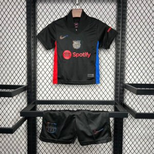 Barcelona Soccer Jersey Away Custom Kids Kit Jersey+Shorts 2024/25 Spotify Logo Without Text