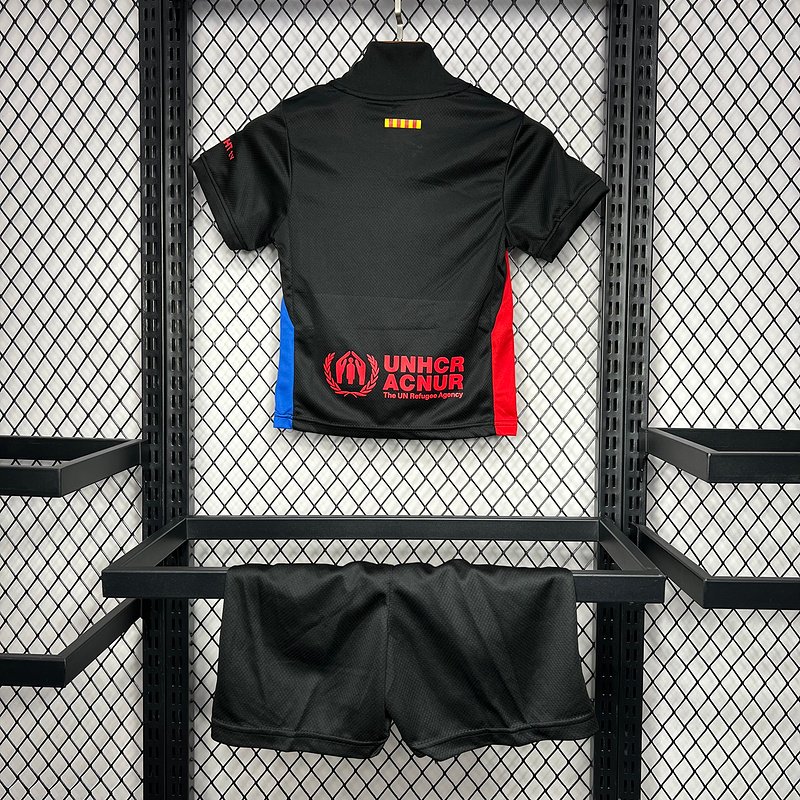 Barcelona Soccer Jersey Away Custom Kids Kit Jersey+Shorts 2024/25 Spotify Logo Without Text - Image 3