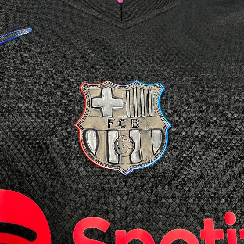 Barcelona Soccer Jersey Away Custom Kids Kit Jersey+Shorts 2024/25 Spotify Logo Without Text - Image 4