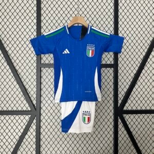 Italy Home Football Uniform Kids Kit Jersey+Shorts EURO 2024