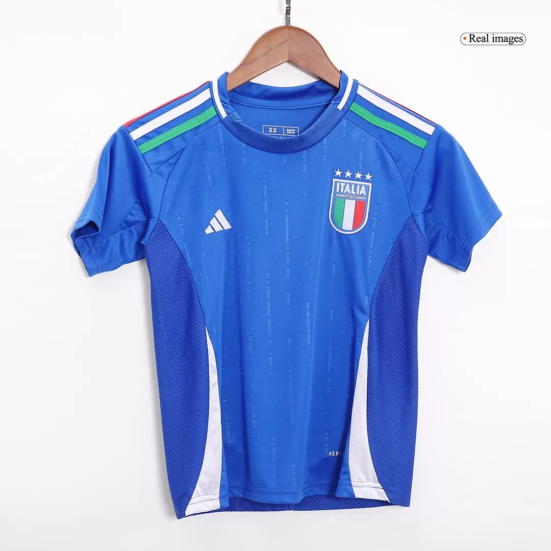 Italy Home Football Uniform Kids Kit Jersey+Shorts EURO 2024 - Image 4