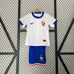 France Away Football Uniform Kids Kit Jersey+Shorts EURO 2024