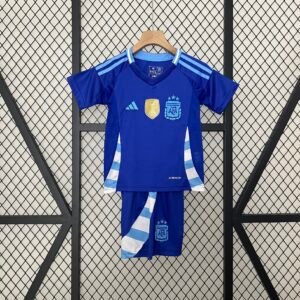 Argentina Away Soccer Uniform Kids Kit Jersey+Shorts 2024