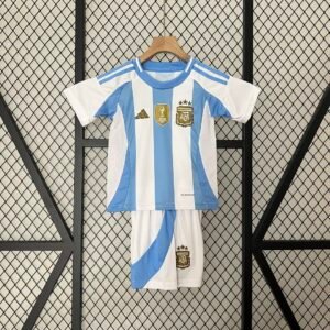 Argentina Home Soccer Uniform Kids Kit Jersey+Shorts 2024