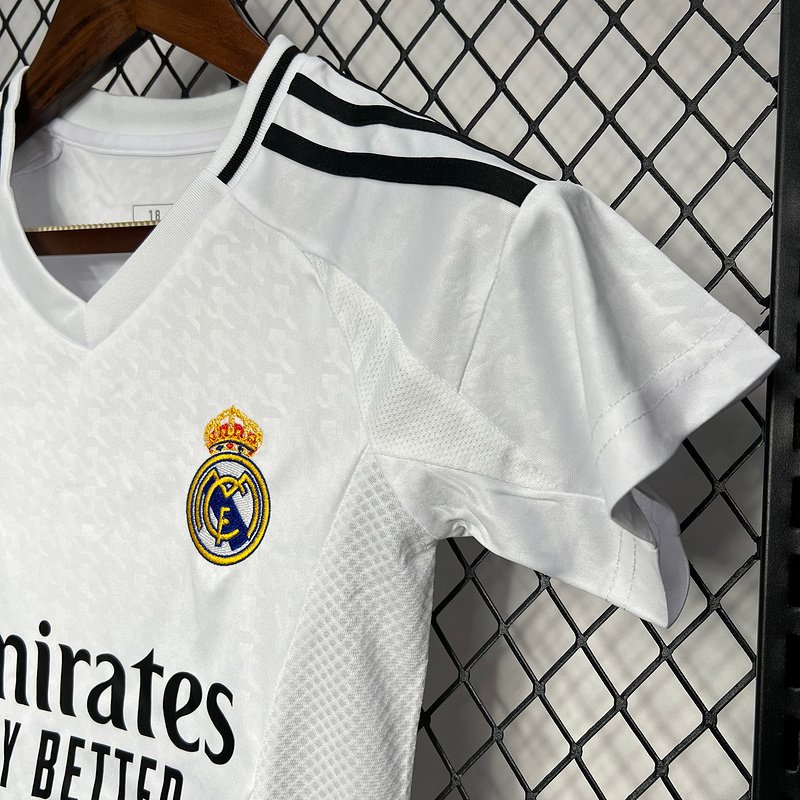 Real Madrid Home Soccer Uniform Kids Kit Jersey+Shorts 2024/25 - Image 5