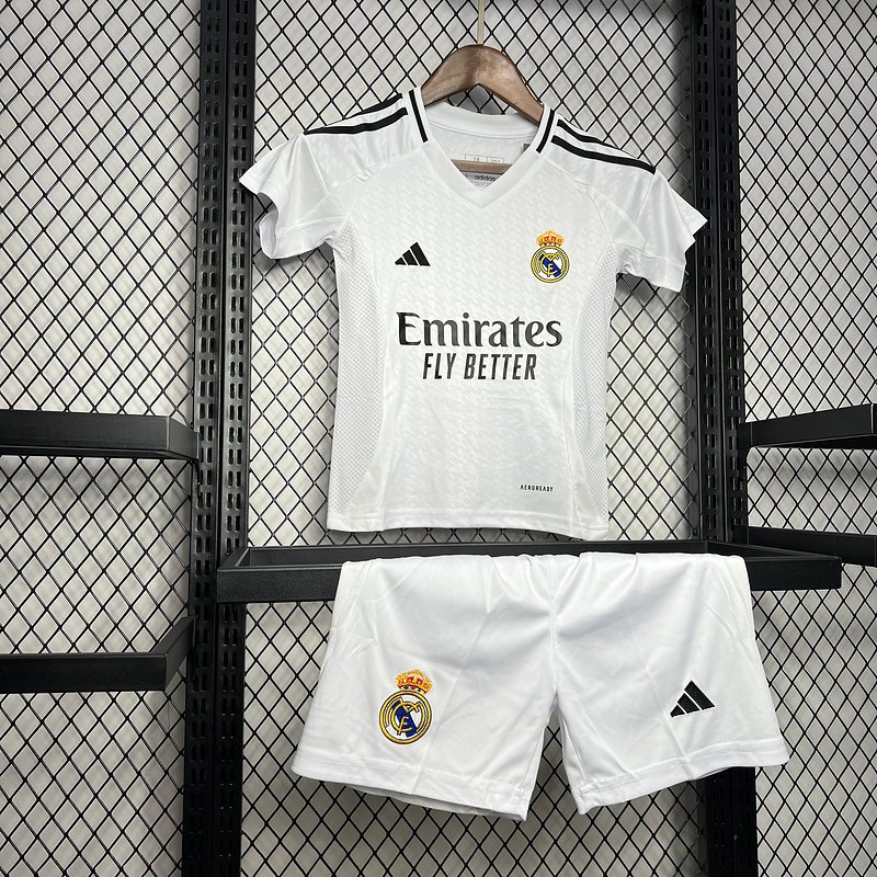 Real Madrid Home Soccer Uniform Kids Kit Jersey+Shorts 2024/25 - Image 6