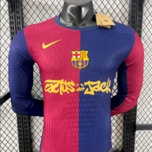 Authentic Soccer Jersey Barcelona Home x Travis Scott Long Sleeve Shirt 2024/25