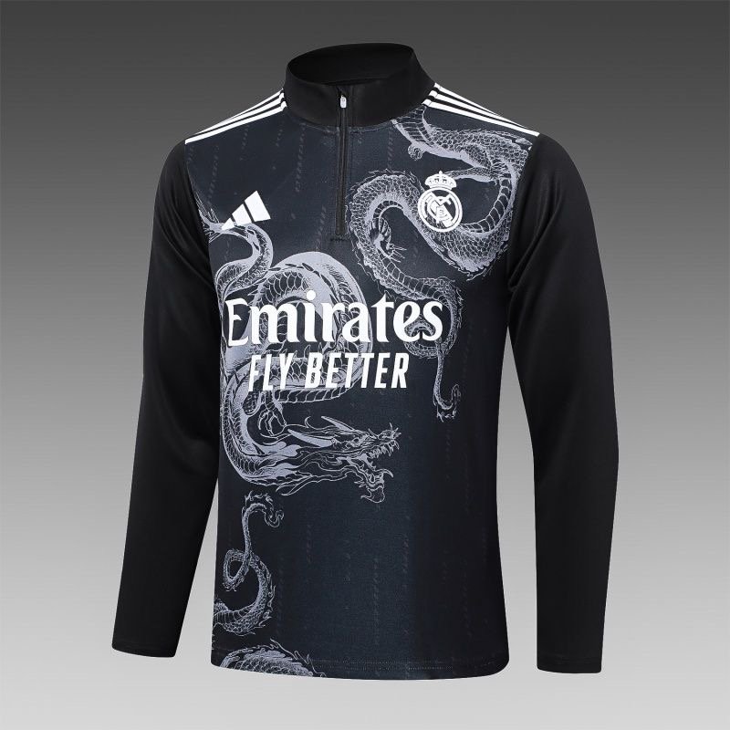 Real Madrid Training Kit (Jacket+Pants) Dragon Black 2024/25 - Image 4