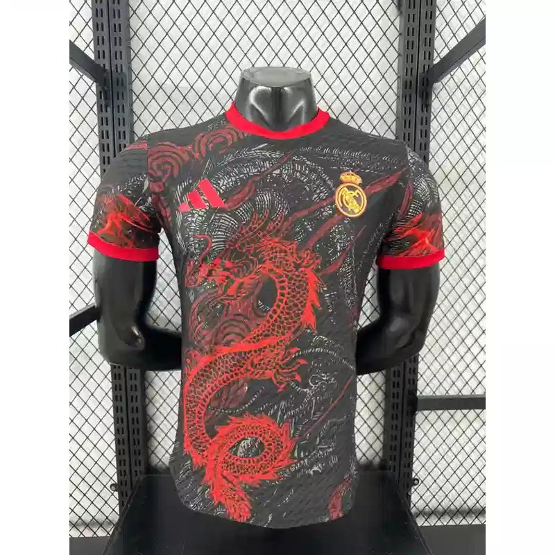 Real Madrid Authentic Soccer Jersey Red Dragon Special Edition Shirt 2025/26