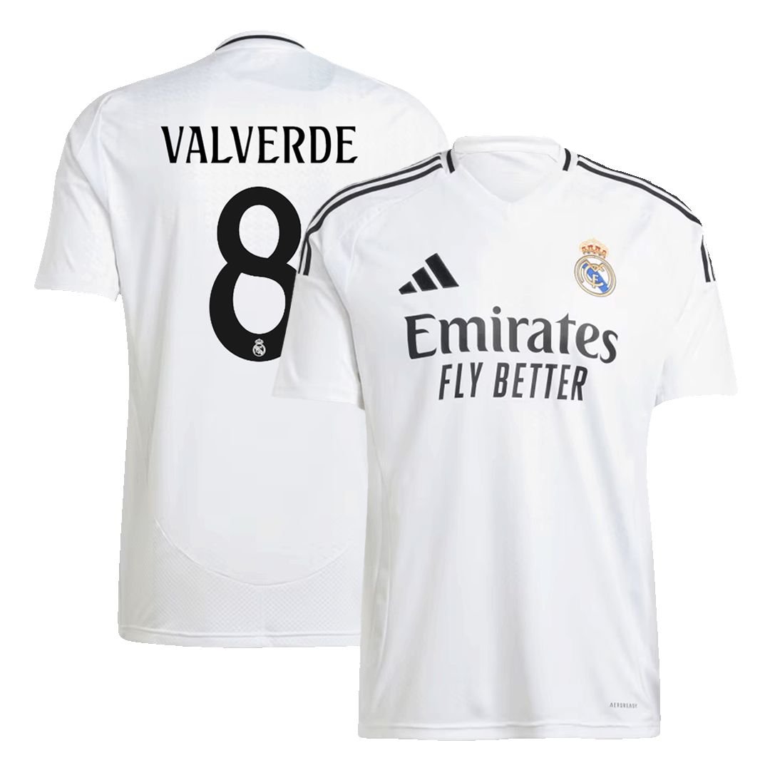 VALVERDE #8 Real Madrid Soccer Jersey Home Custom Shirt 2024/25