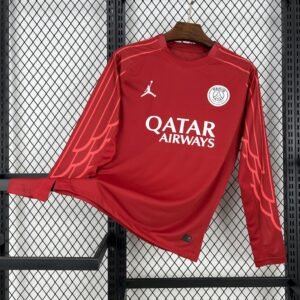 PSG Soccer Jersey Red Custom Long Sleeve Shirt 2025/26