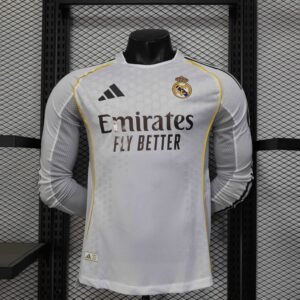 Real Madrid Authentic Soccer Jersey Home Long Sleeve Shirt 2025/26
