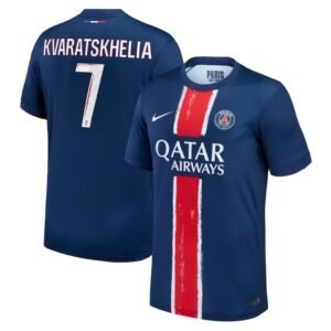KVARATSKHELIA #7 PSG Soccer Jersey Home Custom Shirt 2024/25