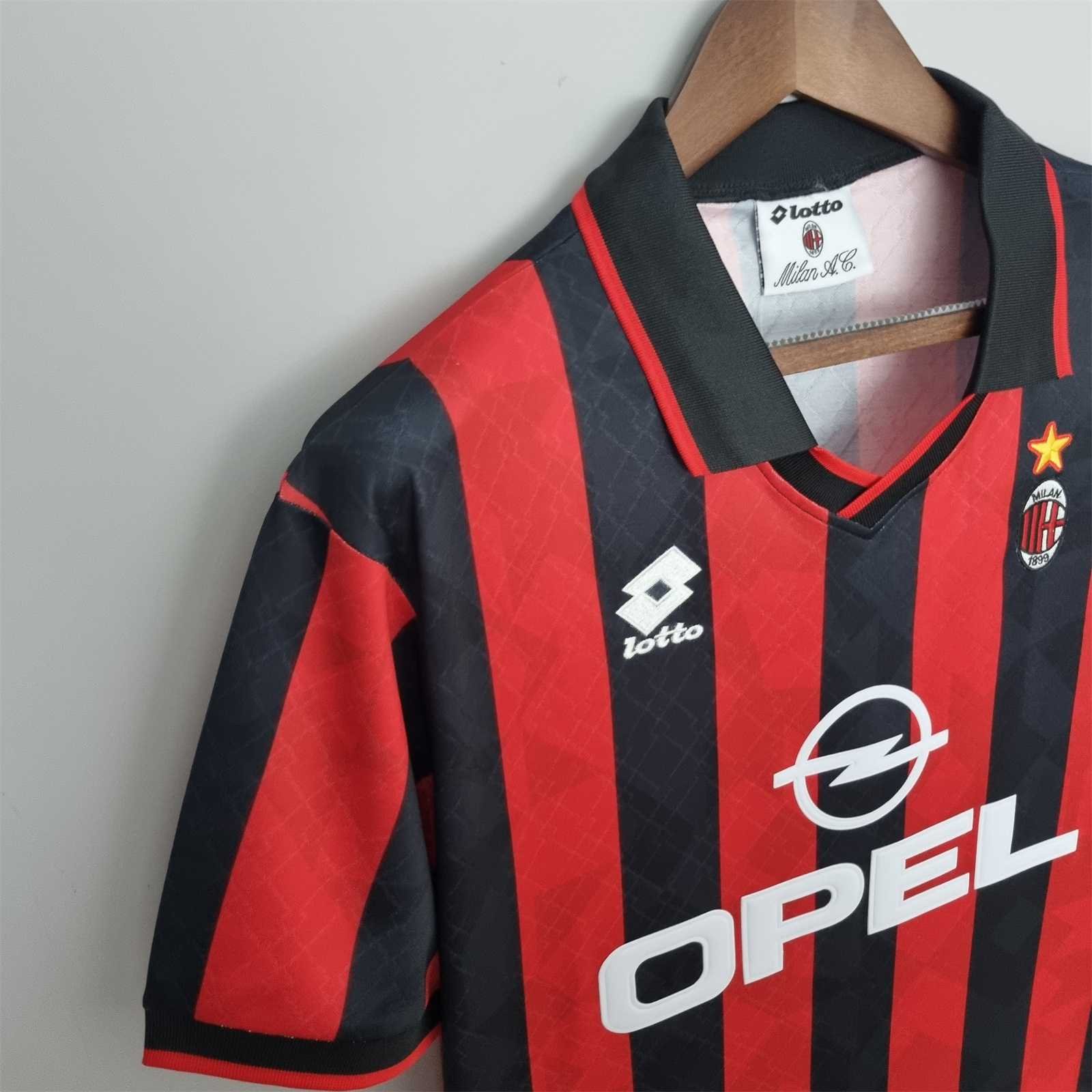 Maldini #3 AC Milan Retro Soccer Jersey Home Shirt 1995/96 - Image 5