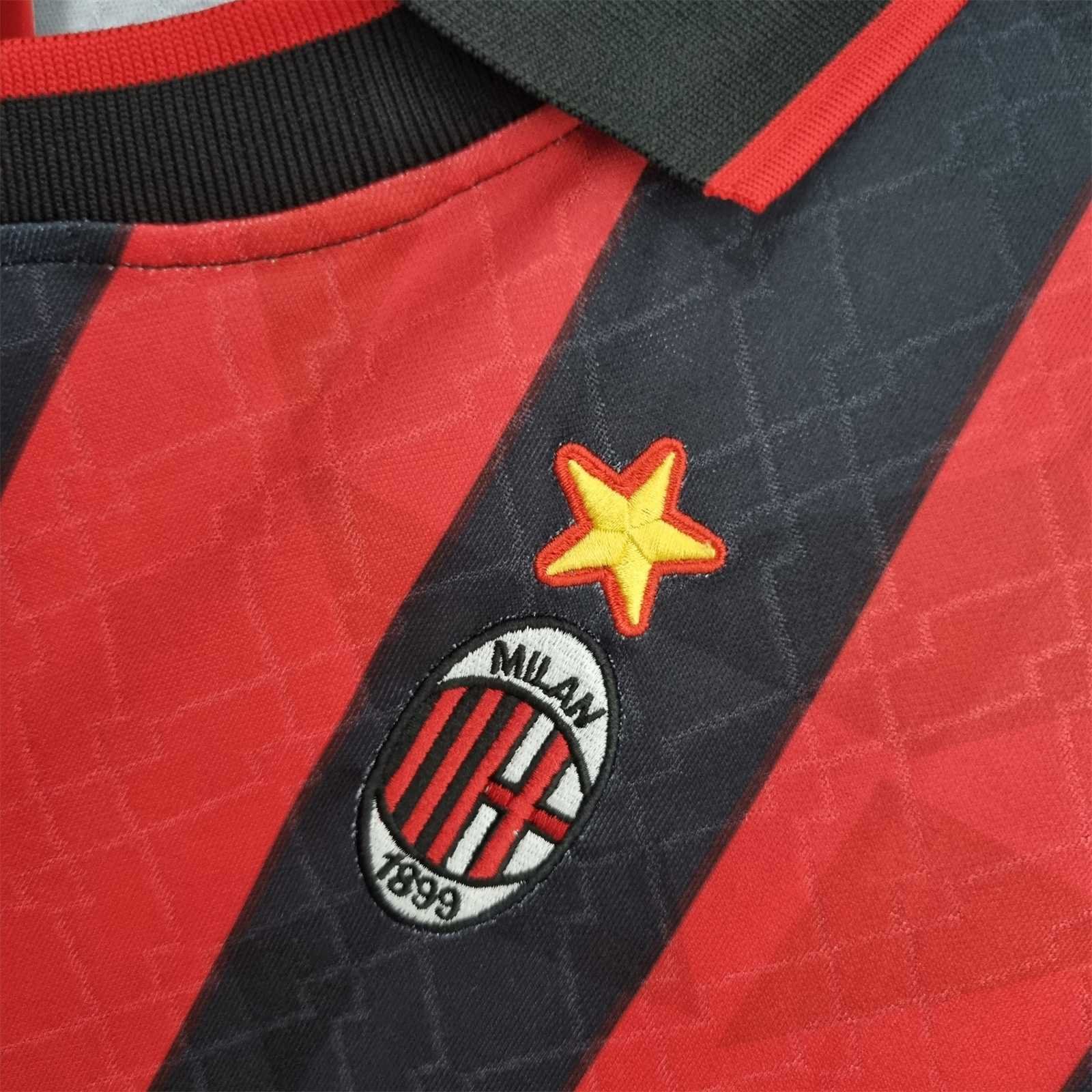 Maldini #3 AC Milan Retro Soccer Jersey Home Shirt 1995/96 - Image 8