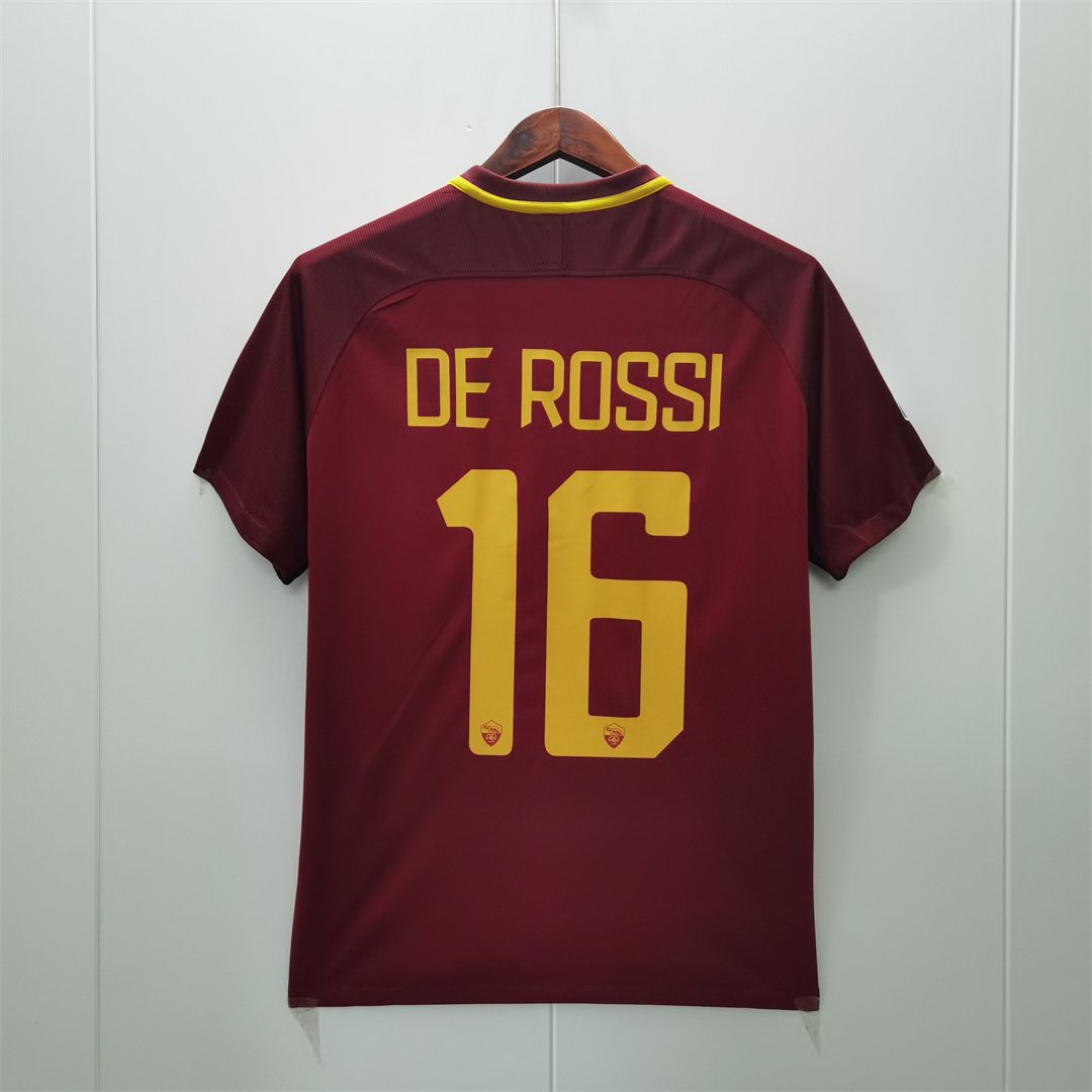 Roma Retro Soccer Jersey Home Custom Shirt 2017/18 - Image 3