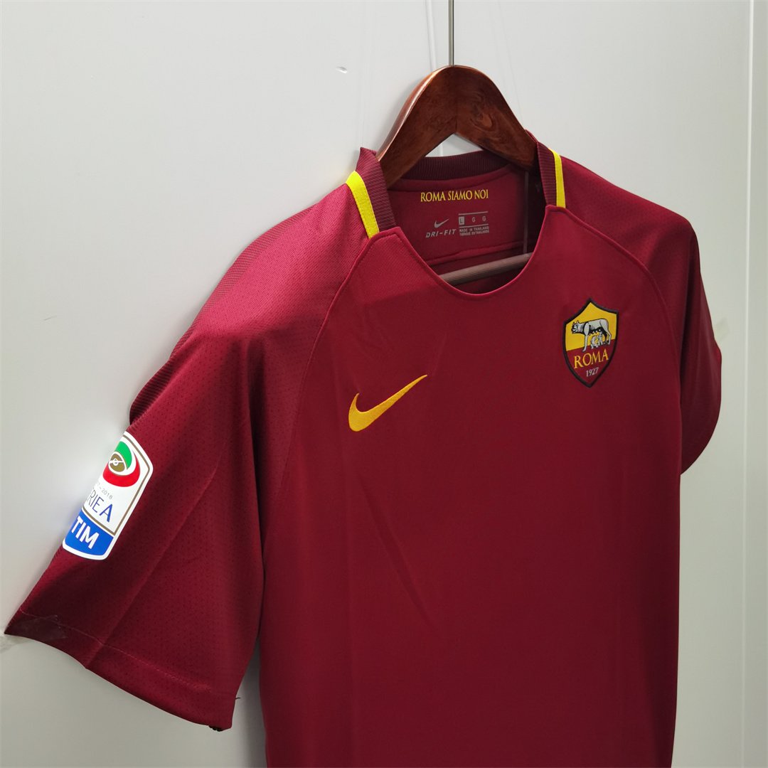 Roma Retro Soccer Jersey Home Custom Shirt 2017/18 - Image 4
