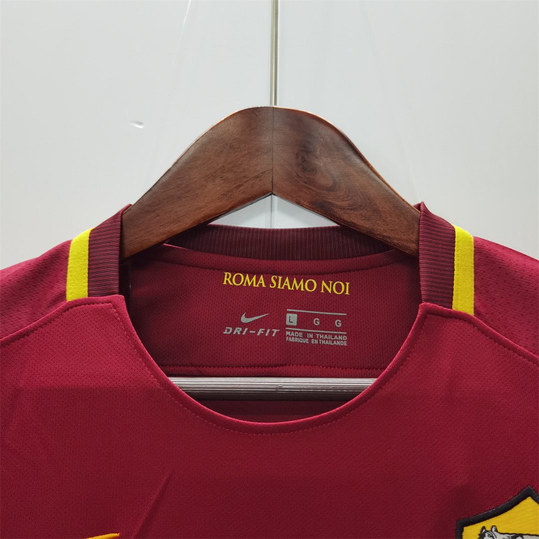 Roma Retro Soccer Jersey Home Custom Shirt 2017/18 - Image 5