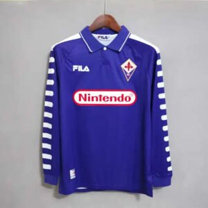 Fiorentina Retro Soccer Jersey Home Long Sleeve Custom Shirt 1998/99