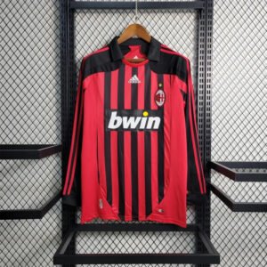 AC Milan Retro Soccer Jersey Home Long Sleeve Custom Shirt 2007/08