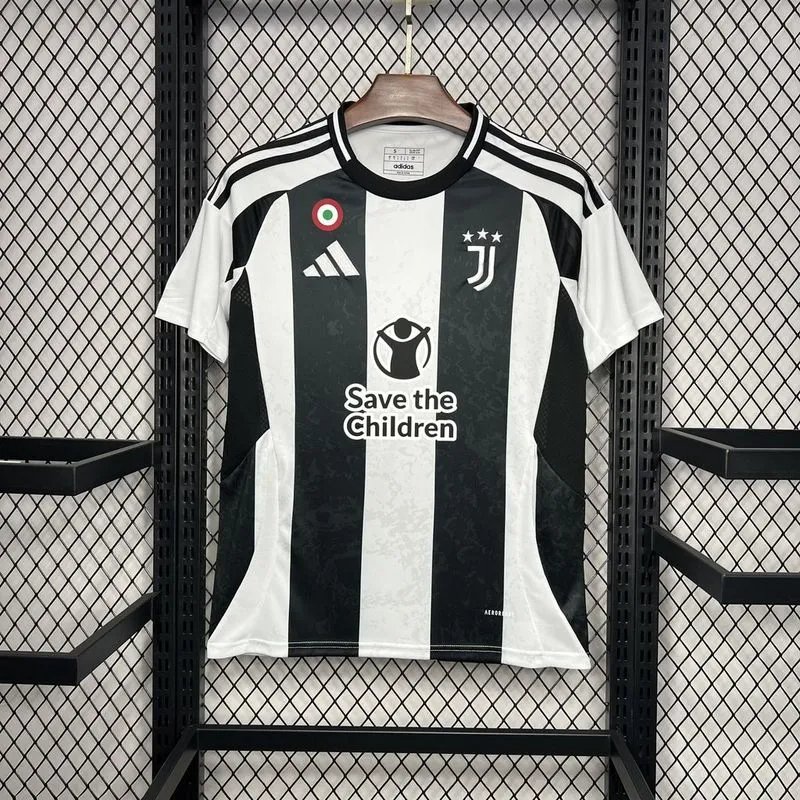 Juventus Soccer Jersey Home Custom Shirt 2024/25 - with Save the Children Sponsor