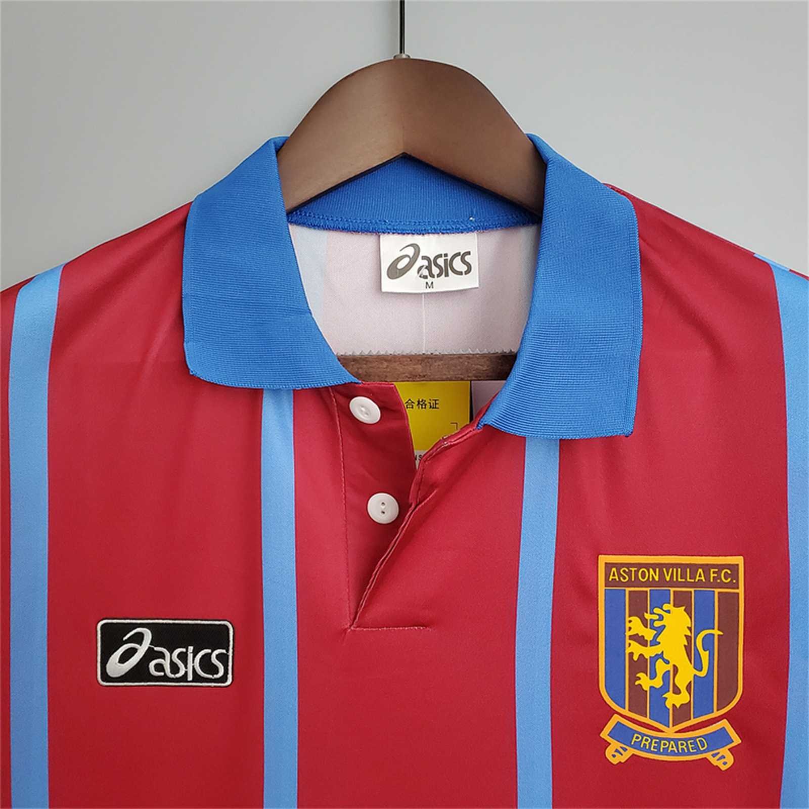 Aston Villa Retro Football Jersey Home Custom Shirt 1993-95 - Image 4