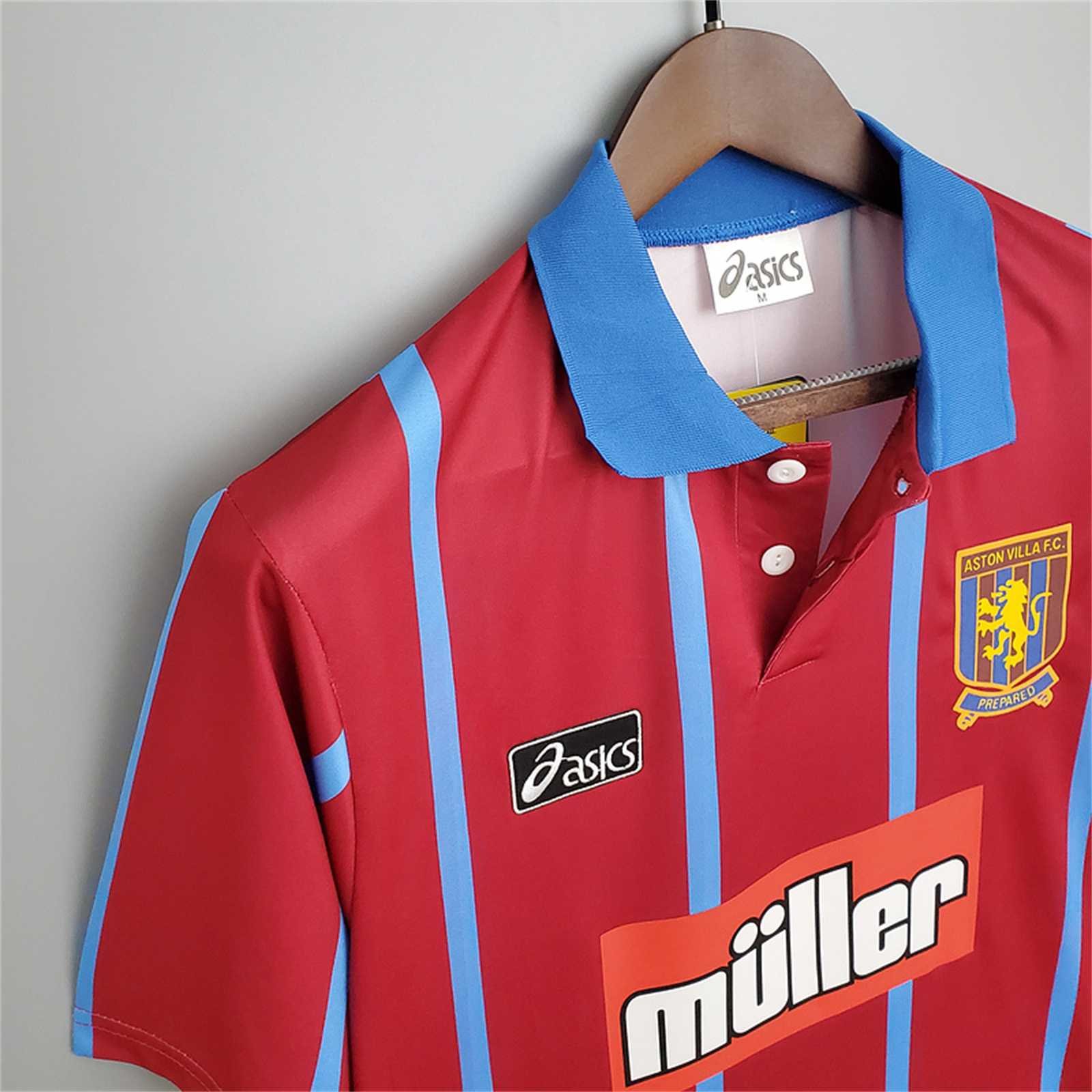 Aston Villa Retro Football Jersey Home Custom Shirt 1993-95 - Image 5