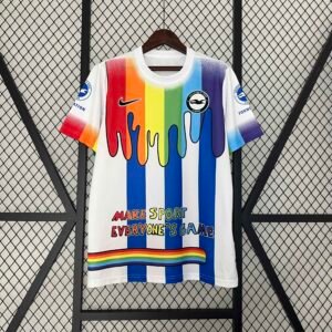 Brighton & Hove Albion Football Jersey Rainbow Laces Pre-Match Custom Shirt 2024/25